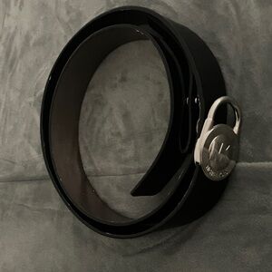 Michael Kors Black Belt with Silver Buckle